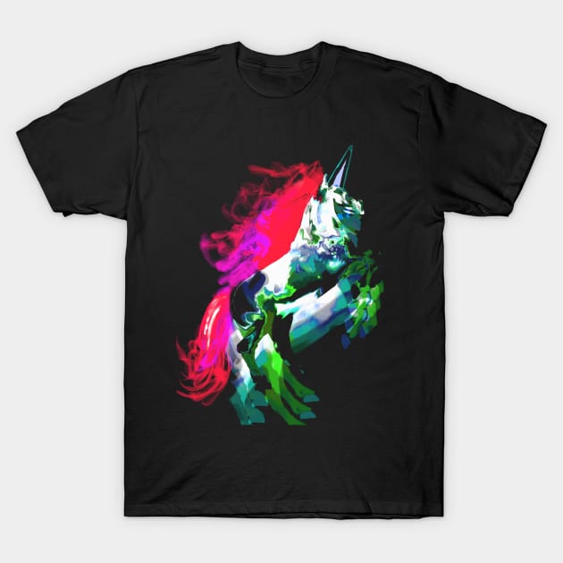 EDM Rave Psychedelic trippy new age colorful horse T-Shirt by starchildsdesigns